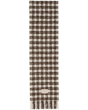 Acne Studios Checked Fringed Scarf - White