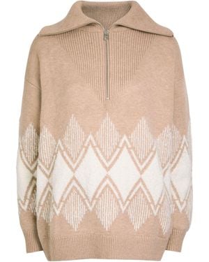 Varley Diamond-Pattern Jacquard Sweater - Natural