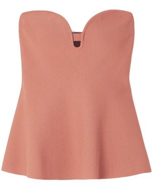 Stella McCartney Strapless Stretch-Knit Peplum Top - Pink