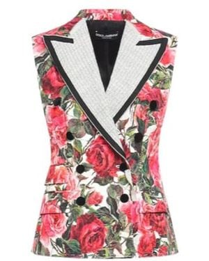 Dolce & Gabbana Patterned Shortsleeve Blazer - Red