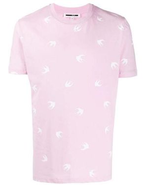 McQ Swallow Pattern T-Shirt - Pink