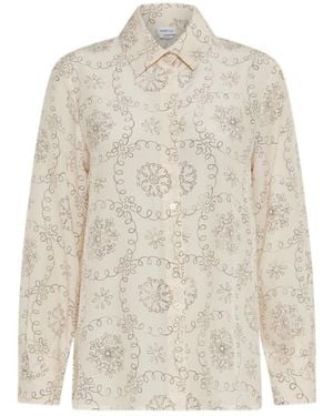 Marella Printed Crepe Shirt - White