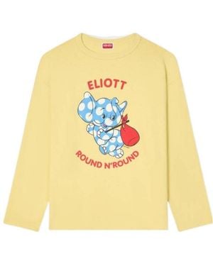 KENZO Cartoon' Long Sleeve T-Shirt - Metallic