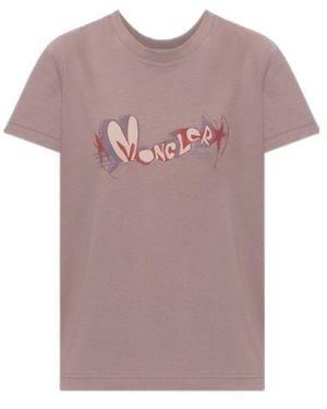 Moncler Crew Neck Short-Sleeved T-Shirt - Pink