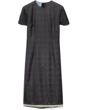 Prada Checked Wool Dress - Black