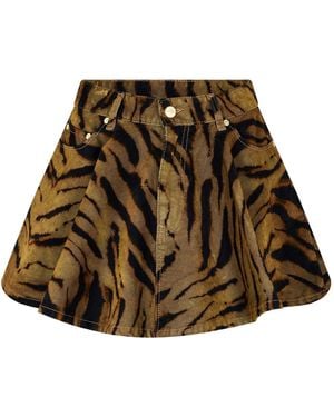 Ganni Flock Mini Skirt - Natural