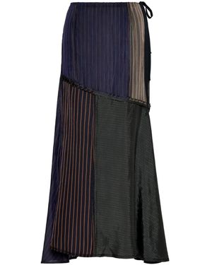 Maison Margiela Patchwork Long Skirt - Blue