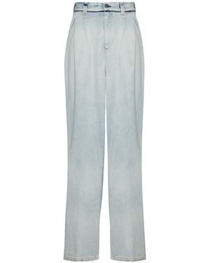 Maison Margiela Memory Wide-Leg Pleated Jeans - Blue