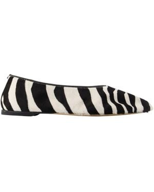 TOTEME Zebra-Print Ballet Flats - Black