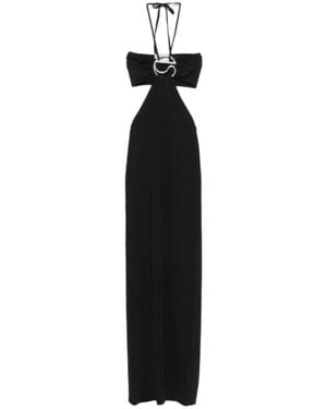 Coperni Knitted Halter Neck Maxi Dress - Black