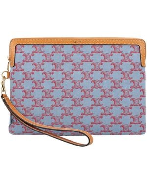 Celine Small Pouch With Strap Cuir Triomphe - Blue