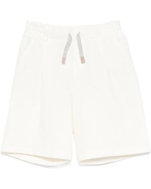 Eleventy Pleated Shorts - White