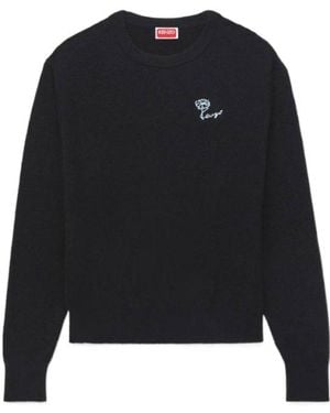 KENZO Embroidered Logo Knitted Jumper - Black