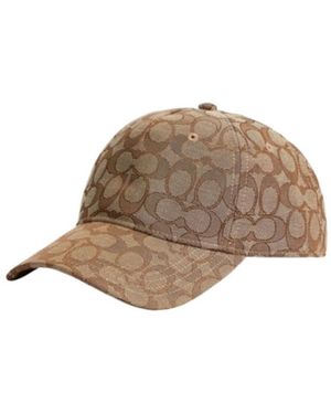 COACH Signature Jacquard Baseball Hat - Brown