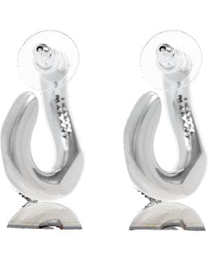 Isabel Marant Logo-Engraved Earrings - White