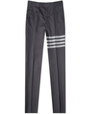 Thom Browne 4-Bar Turn-Up Hem Tailored Trousers - Grey
