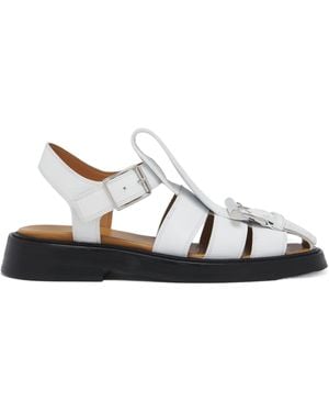 McQueen T-Bar Cage Sandals - White