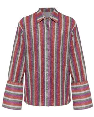 Oséree Oséree Striped Lurex Shirt - Red