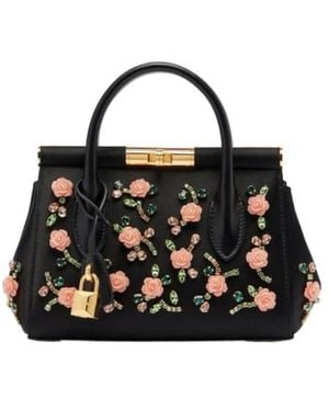 Dolce & Gabbana Marlene Small Embellished Top-Handle Bag - Black