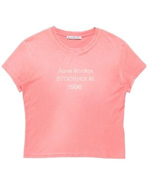 Acne Studios Fitted Logo T-Shirt - Pink