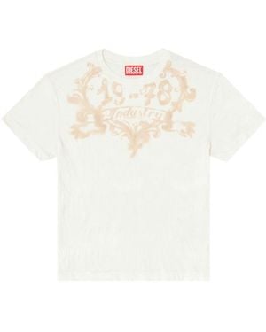 DIESEL Graphic-Print Cotton T-Shirt - White