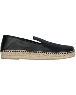 Balmain Logo Leather Espadrilles - Black