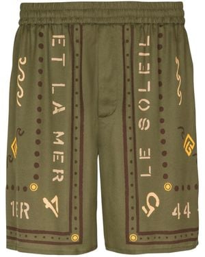 Balmain Graphic Print Shorts - Green