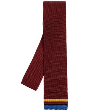 Paul Smith Striped-Edge Tie - Red