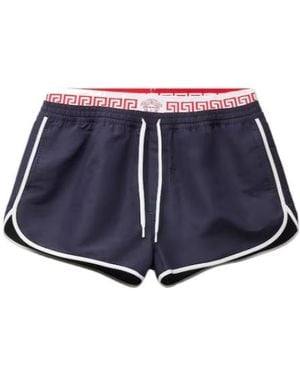 Versace Double-Waistband Swim Shorts - Blue
