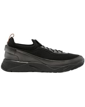Santoni Paneled Low-Top Sneakers - Black
