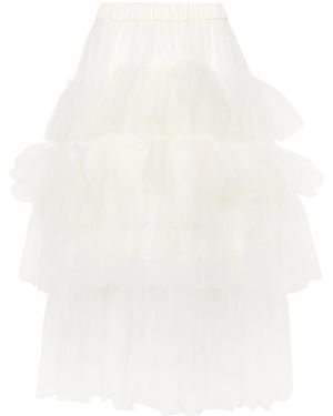 Simone Rocha Elastic Waist Midi Skirt - White