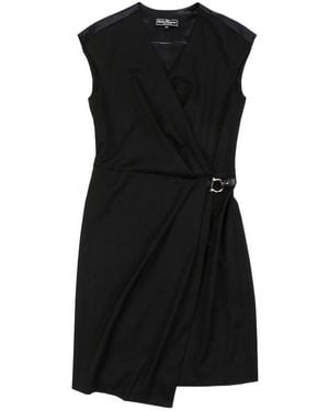 Ferragamo A Sleeveless Pleated Dress - Black