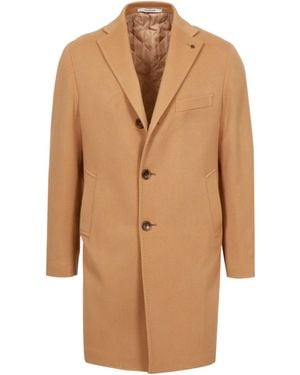 Tagliatore Long-Sleeved Coat - Brown