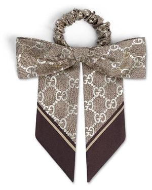 Gucci Gg Jacquard Scrunchie - White
