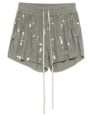 Rick Owens Lilies Sequined Drawstring Shorts - Gray
