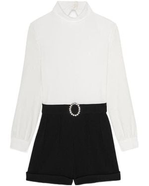Saint Laurent High Waist Backless Playsuit - White