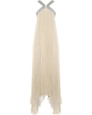 Alberta Ferretti Pleated Dress - White