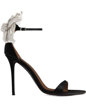 Giuseppe Zanotti Camelia 105 Floral Heel Sandals - White