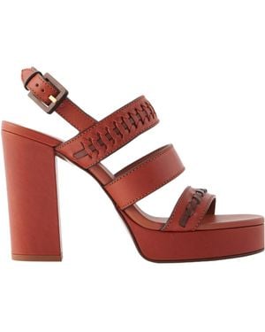 Zimmermann Alchemy Leather Platform Sandals - Red