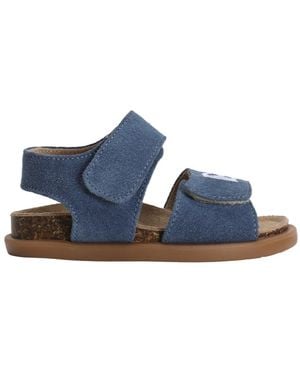Dolce & Gabbana Embroidery-Logo Sandals - Blue
