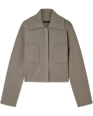 JOSEPH Milano Cropped Stretch-Knit Jacket - Gray