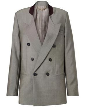 Victoria Beckham Beatrice Wool And Mohair Blazer - Gray