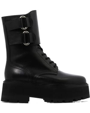 Celine Leather Ankle Boots - Black