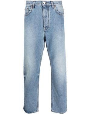 Harmony Mid-Rise Straight-Leg Jeans - Blue