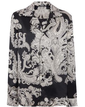 Balmain Paisley Printed Satin Shirt - Grey