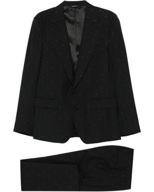 Dolce & Gabbana Logo Jacquard Tailored Suit - Black