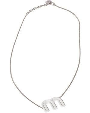 Miu Miu Metal Necklace - White