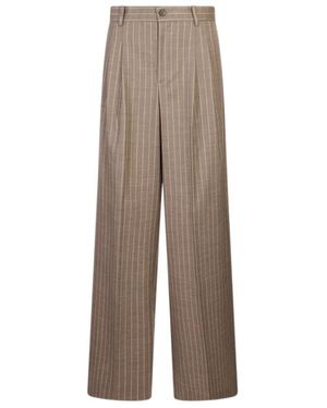 P.A.R.O.S.H. Pinstripe-Pattern Pleated Trousers - Brown