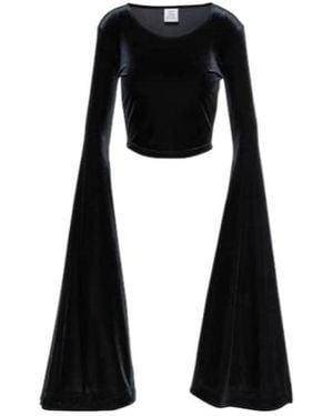 Vetements Velvet Crop Top - Black