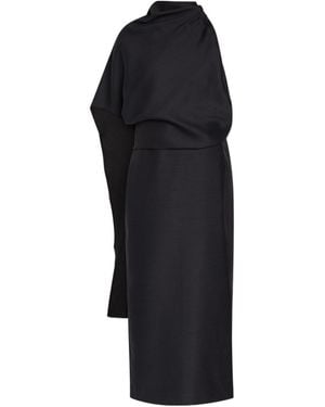 Rohe Draped Woven Midi Dress - Black